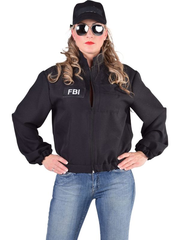 Zwarte FBI politie jas dames main product photo