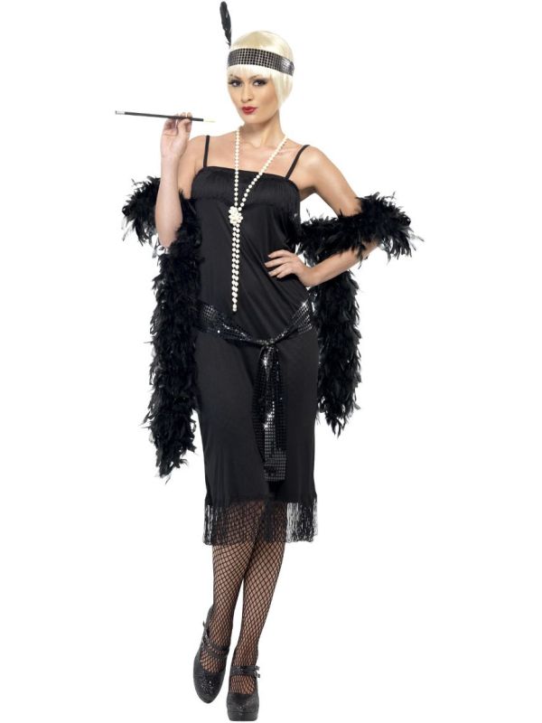 Zwarte flapper Gatsby jurk main product photo