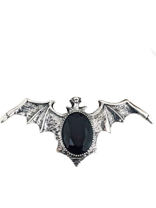 Zwarte gothic vleermuis ring