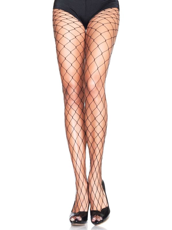 Zwarte grove net panty