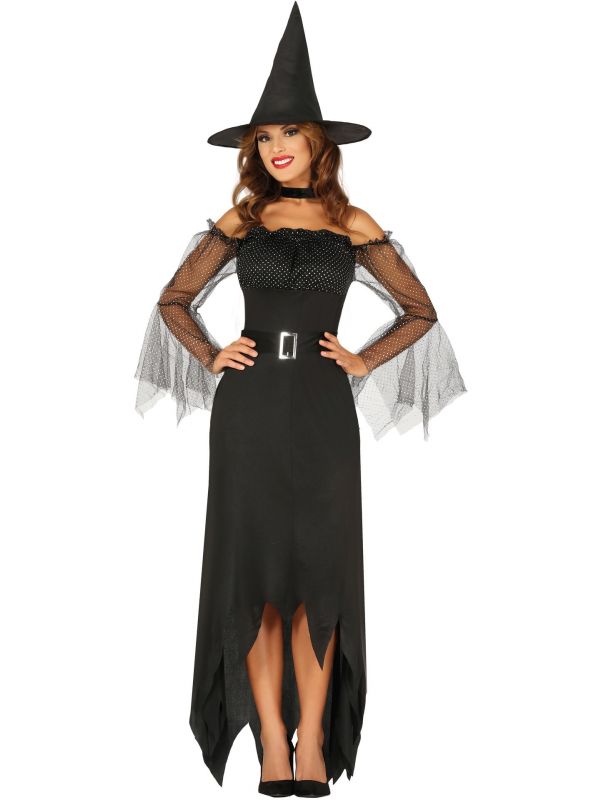 Zwarte heksen jurk vrouwen