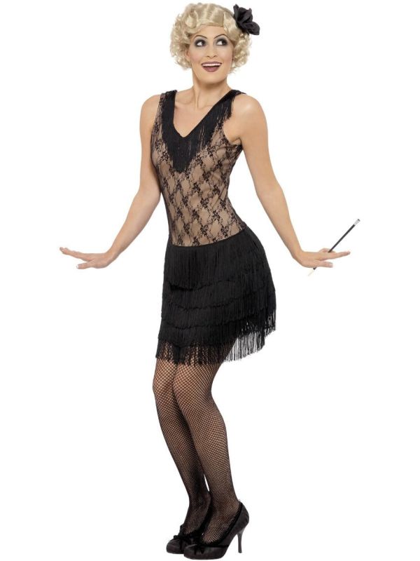 Zwarte Jazz flapper jurkje main product photo