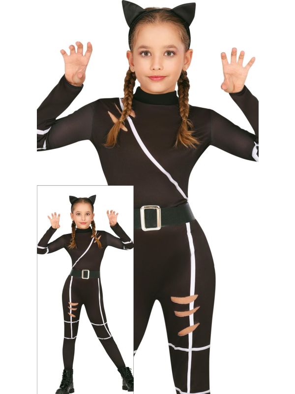 Zwarte kat kostuum halloween meisjes main product photo