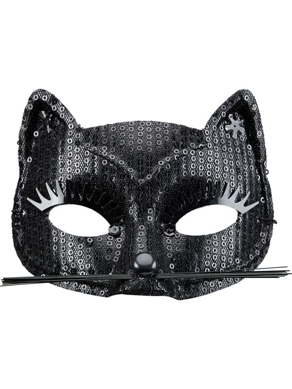 Zwarte katten oogmasker