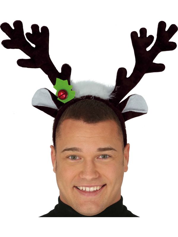 Zwarte kerst diadeem rendier hoofdband