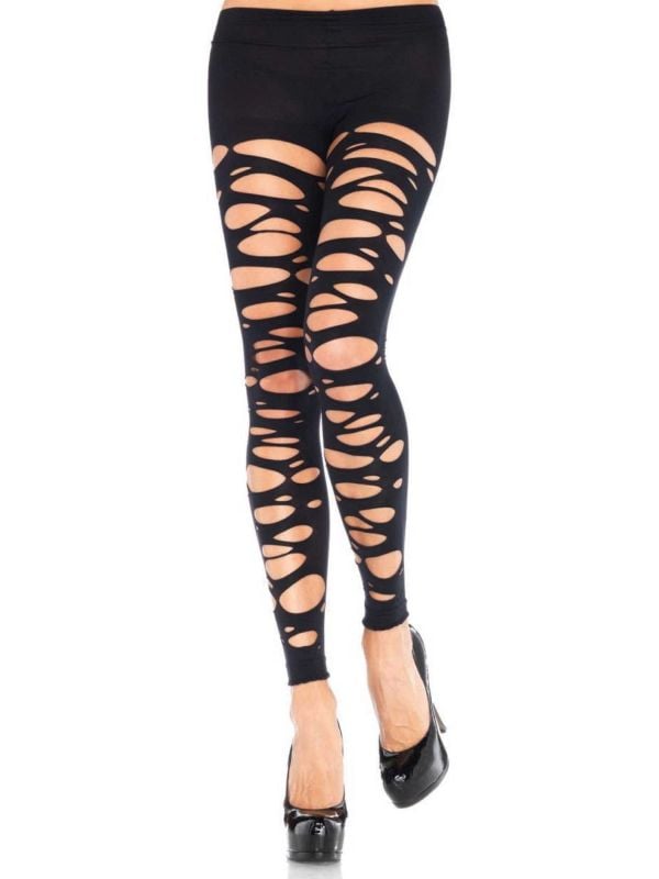 Zwarte legging met gaten