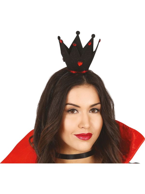 Zwarte mini kroon diadeem halloween main product photo