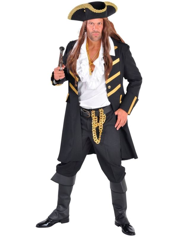 Zwarte piratenmantel mannen main product photo