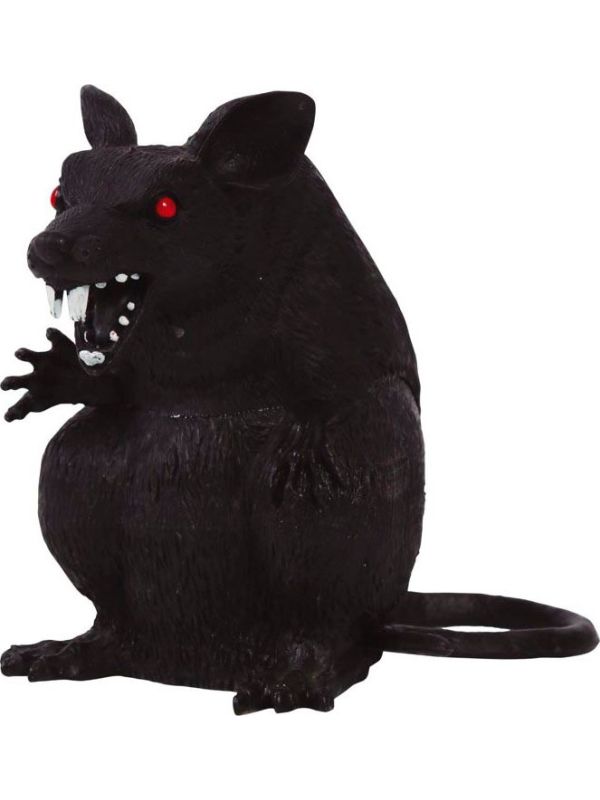 Zwarte rat zittend 18 cm halloween main product photo