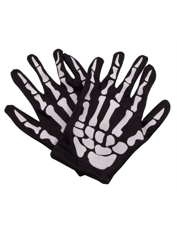 Zwarte skelet handschoenen kindermaat