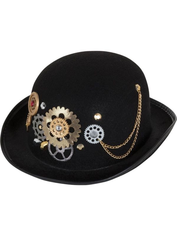 Zwarte steampunk hoed main product photo