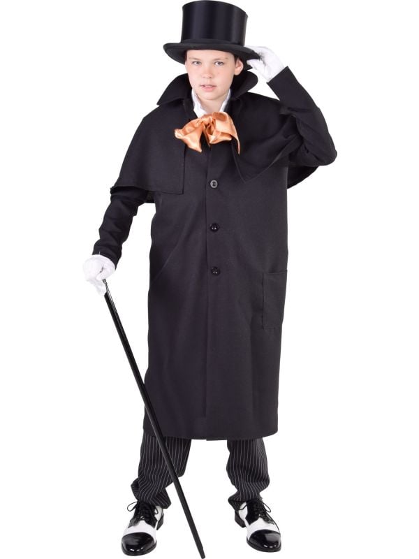 Zwarte steampunk jas kind main product photo