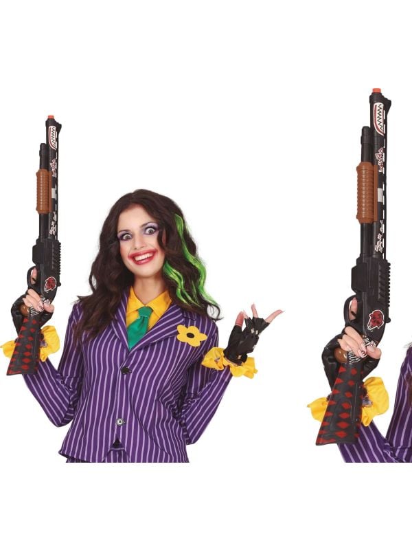 Zwarte The Joker shotgun 65 cm halloween