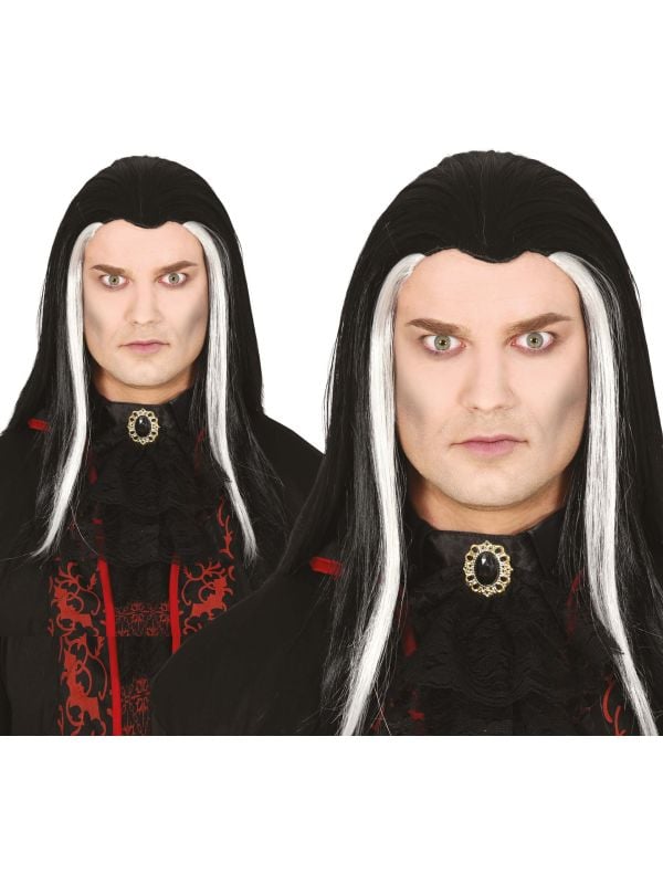 Zwarte vampier pruik halloween