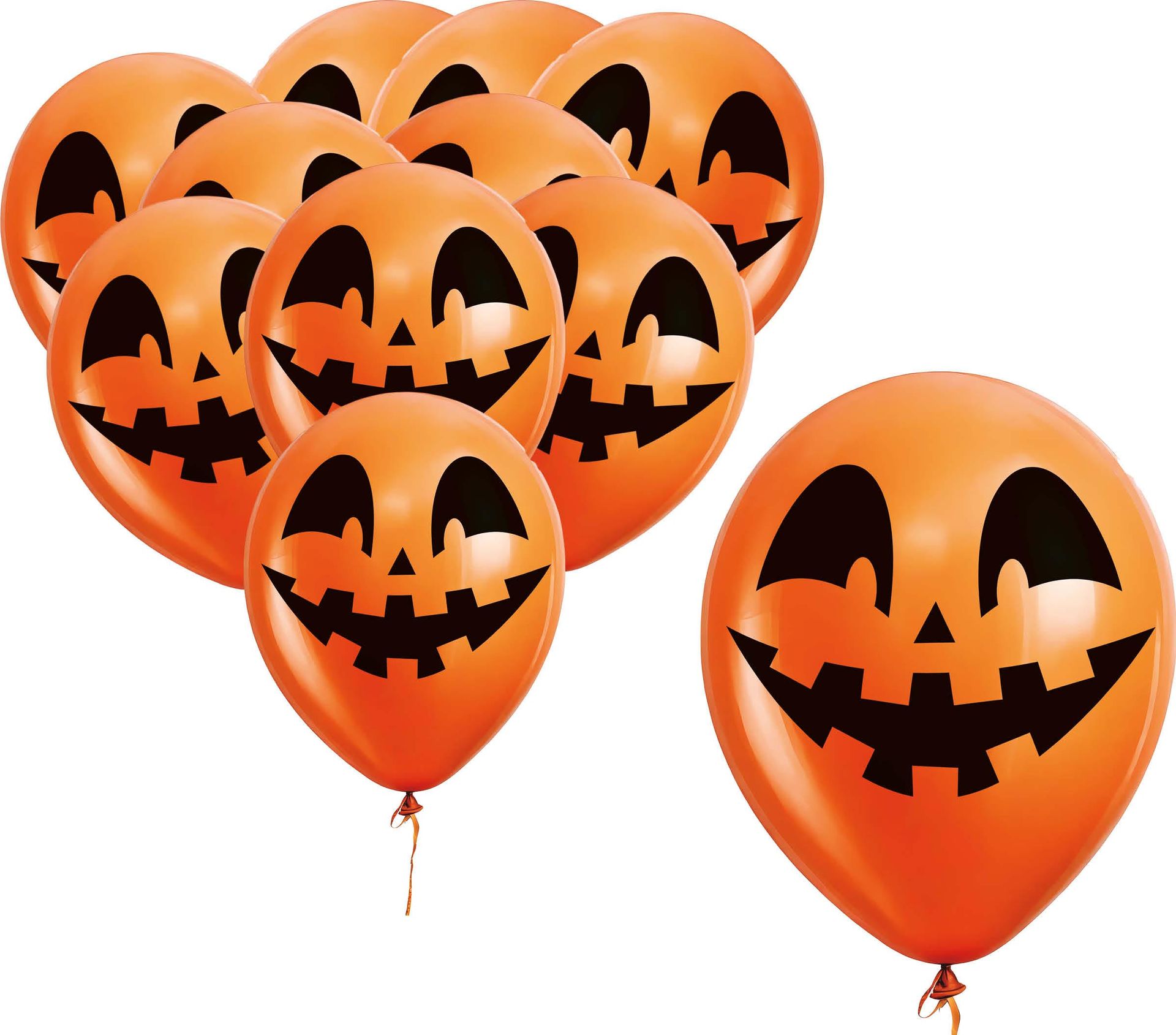 10 oranje pompoen ballonnen 30 cm halloween
