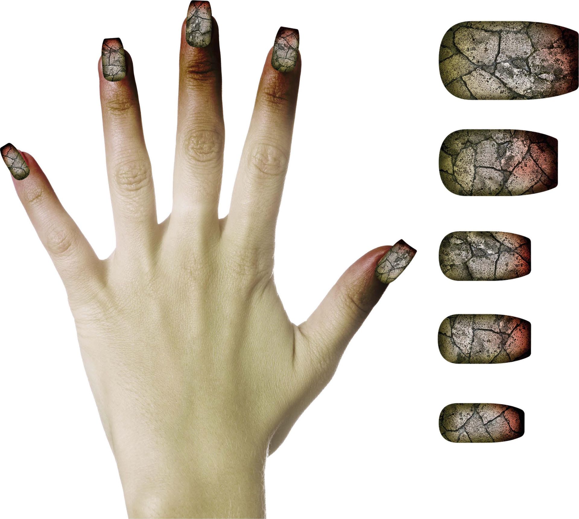 10 zombie nepnagels met lijm