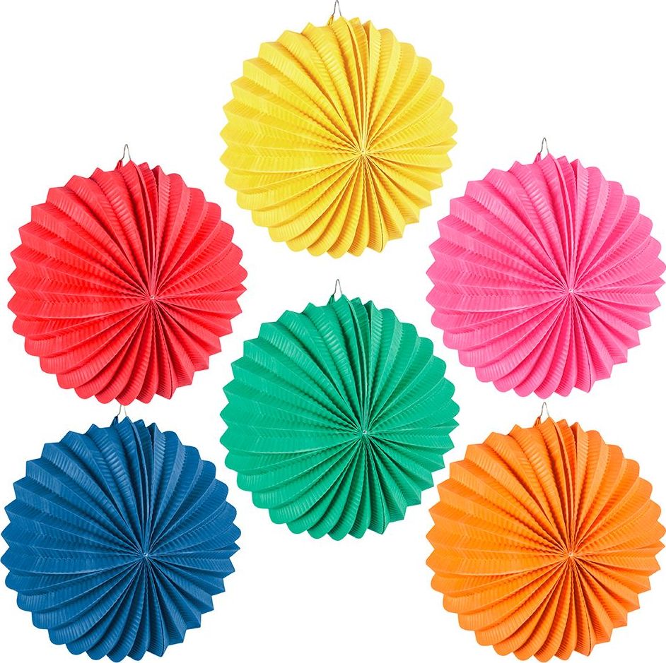 12 Papieren Ballonlampionnen Kleuren Variatie