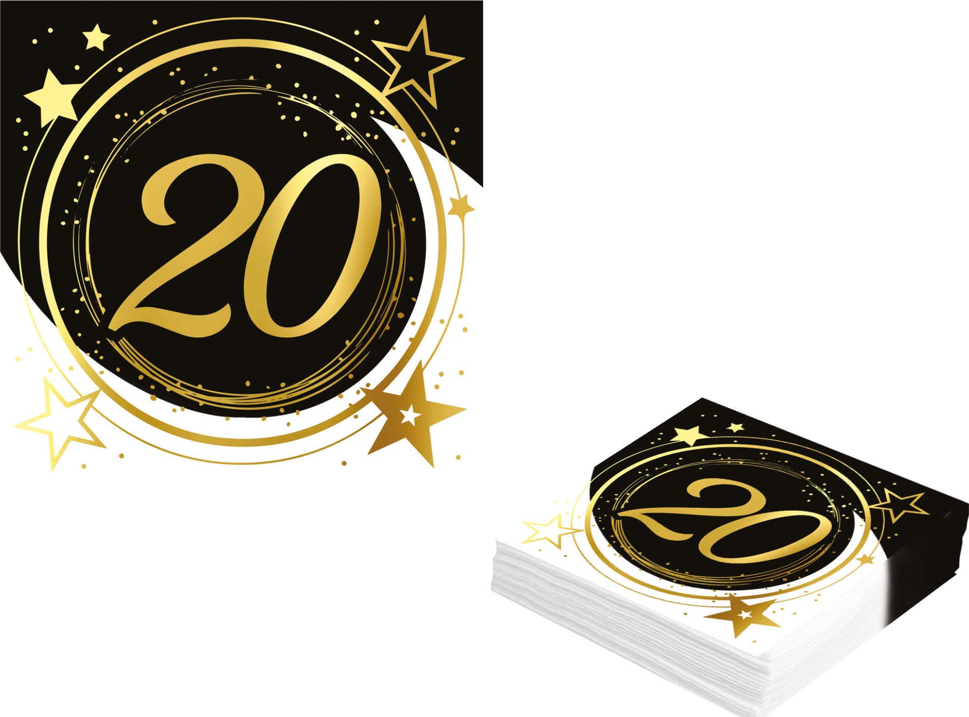 20 papieren servetten 20 jaar