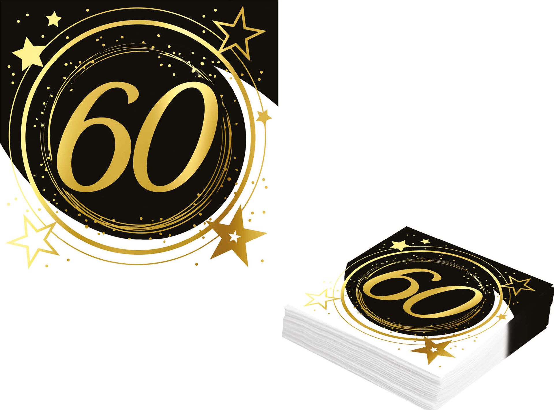 20 papieren servetten 60 jaar