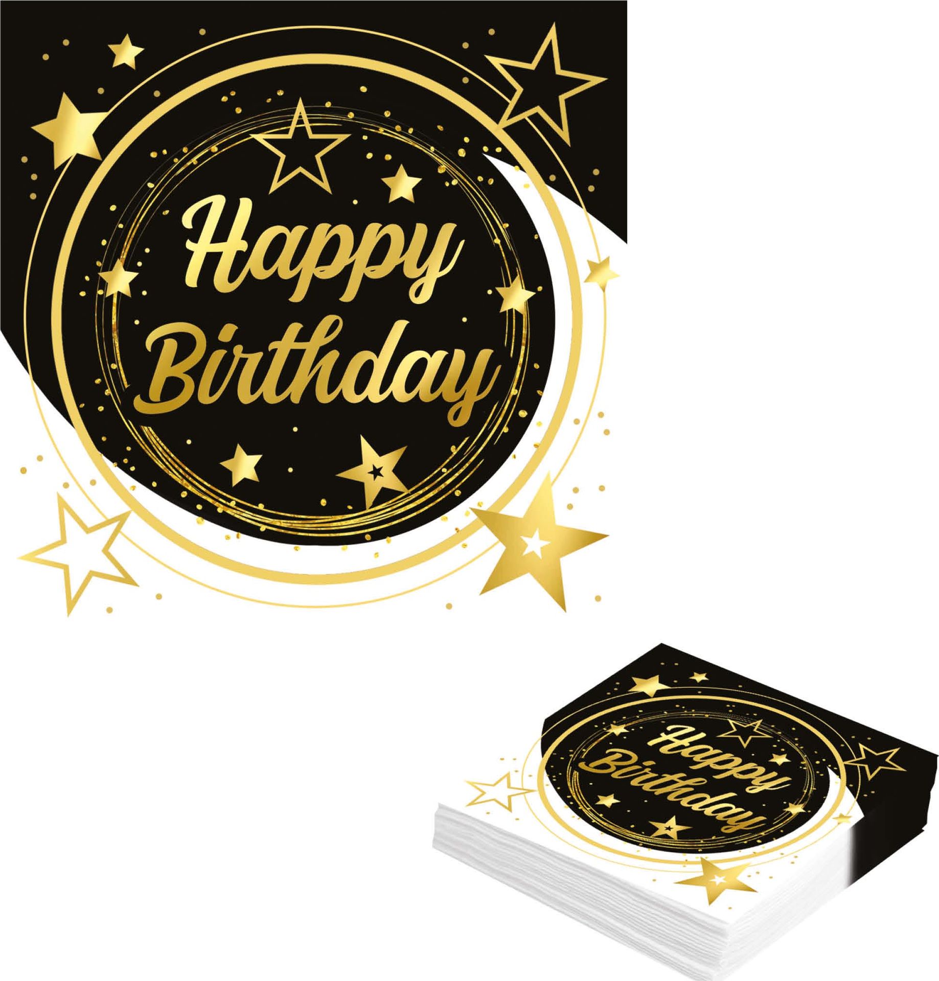 20 papieren servetten "Happy Birthday"