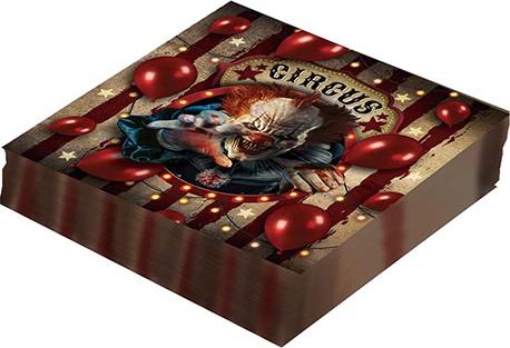 20 papieren servetten horror clown halloween