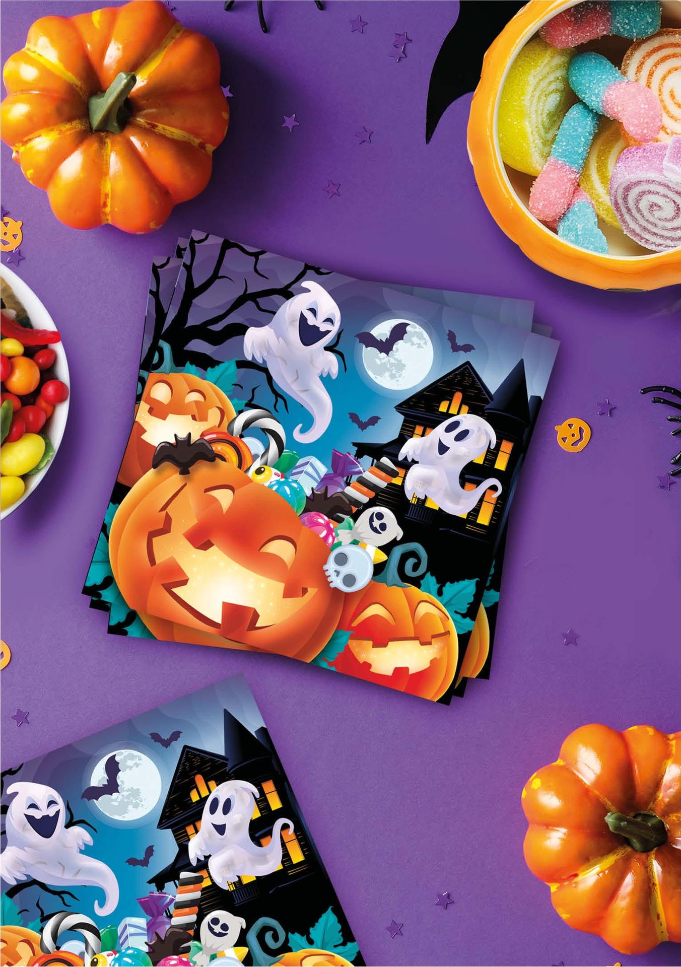 20 papieren servetten vrolijke pompoen halloween