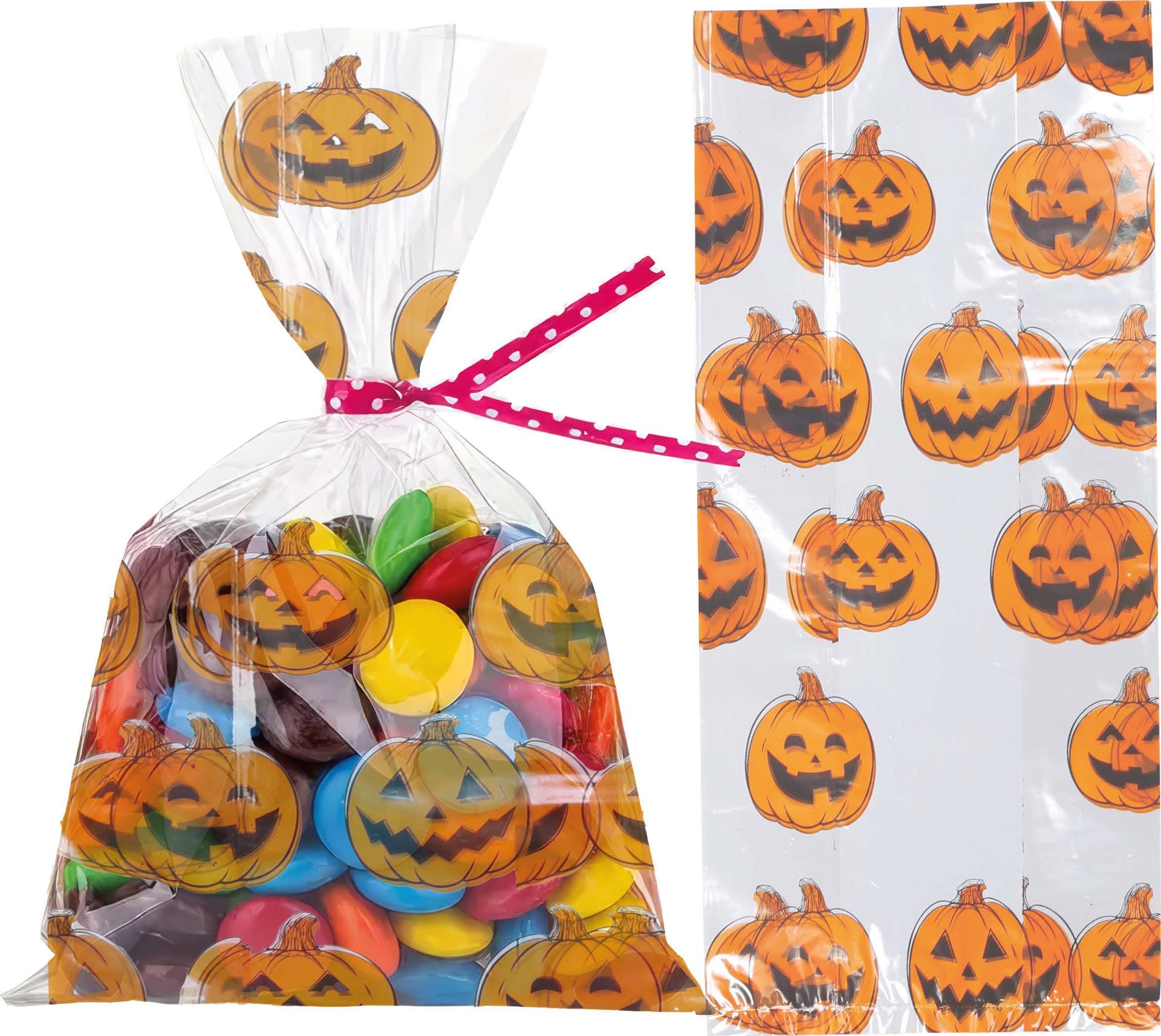 20 snoepzakjes pompoenen 28 x 13 cm halloween