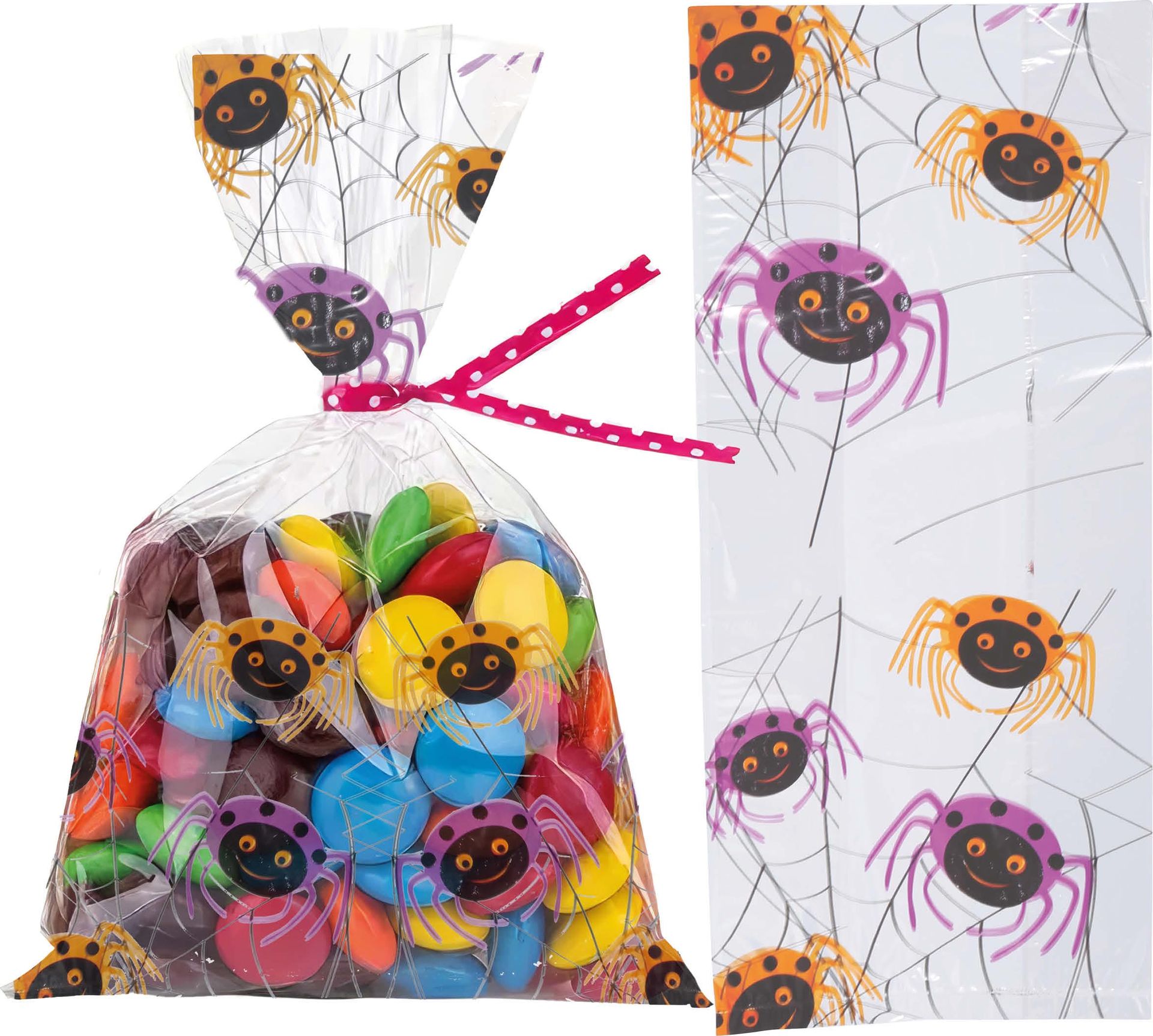 20 snoepzakjes spinnen 28 x 13 cm halloween