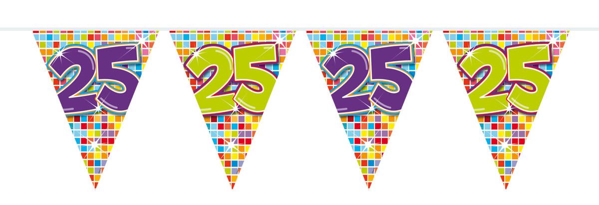 25 Jaar mini verjaardagsslinger