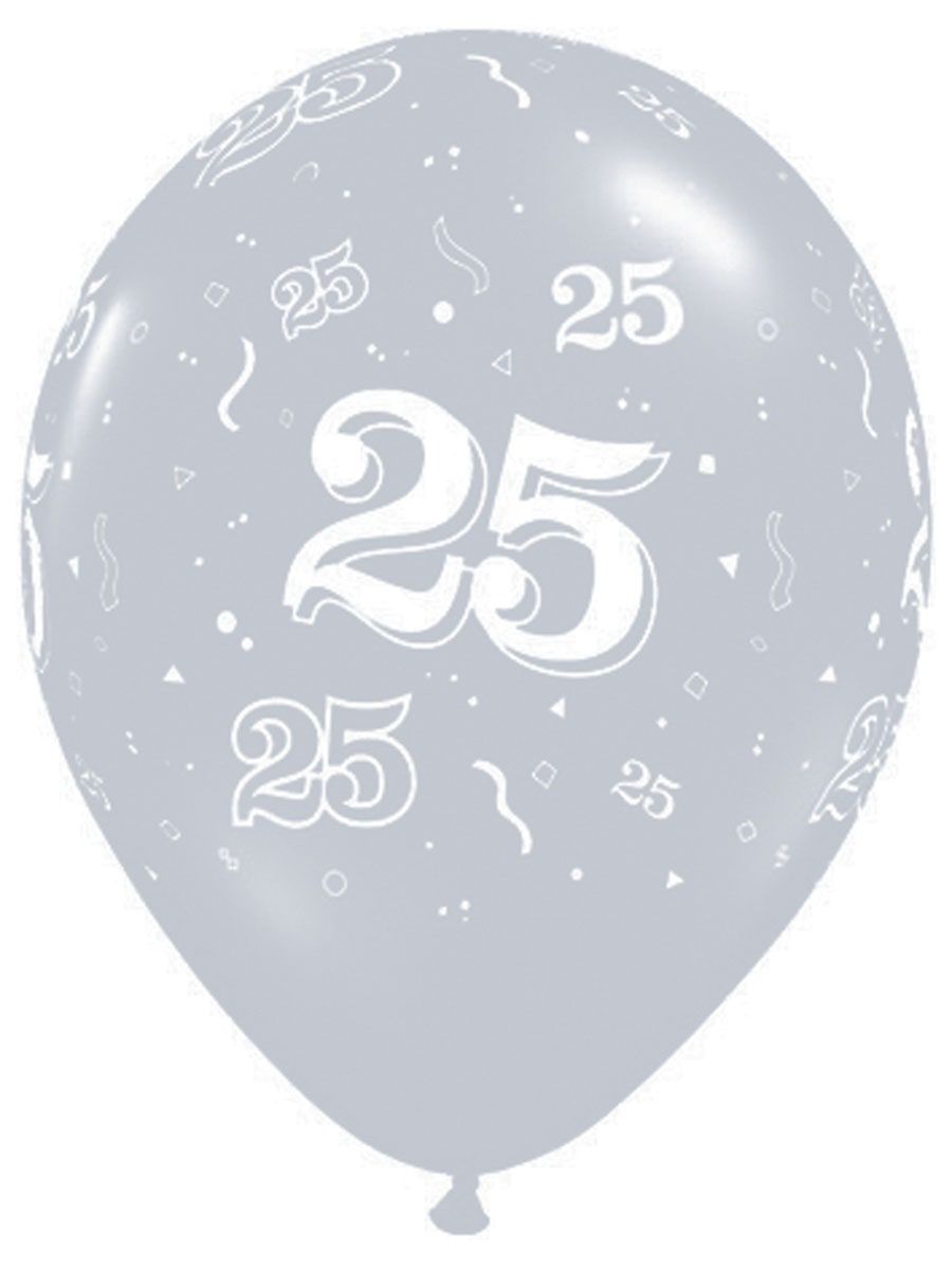 25 jaar zilveren party ballonnen 25 stuks