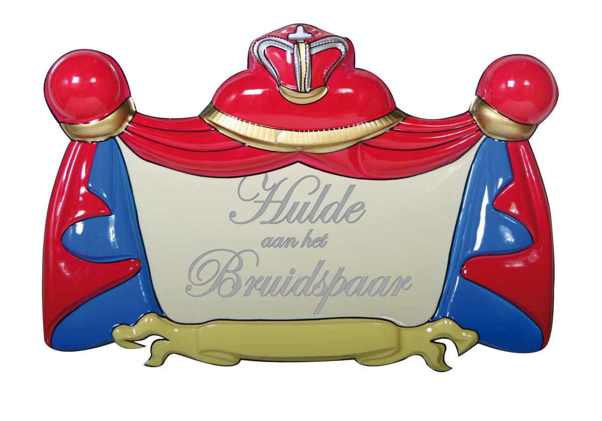 3D huldebord bruidspaar