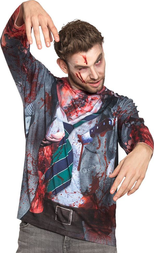 3D shirt bebloede zombie heren