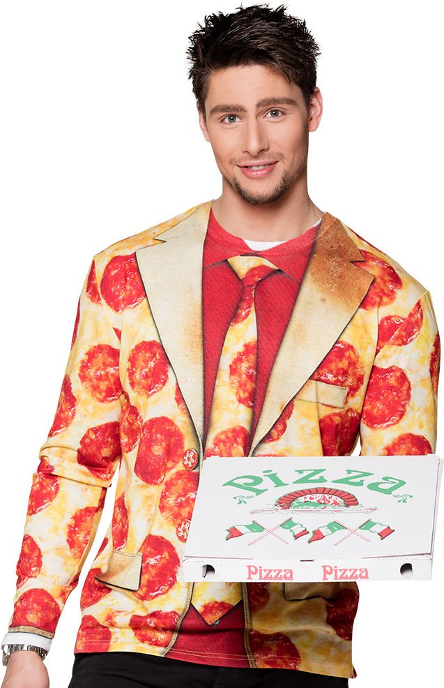 3D shirt pizza heren