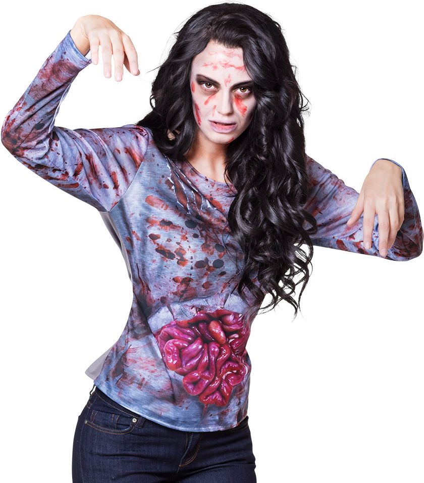 3D shirt zombie darmen dames