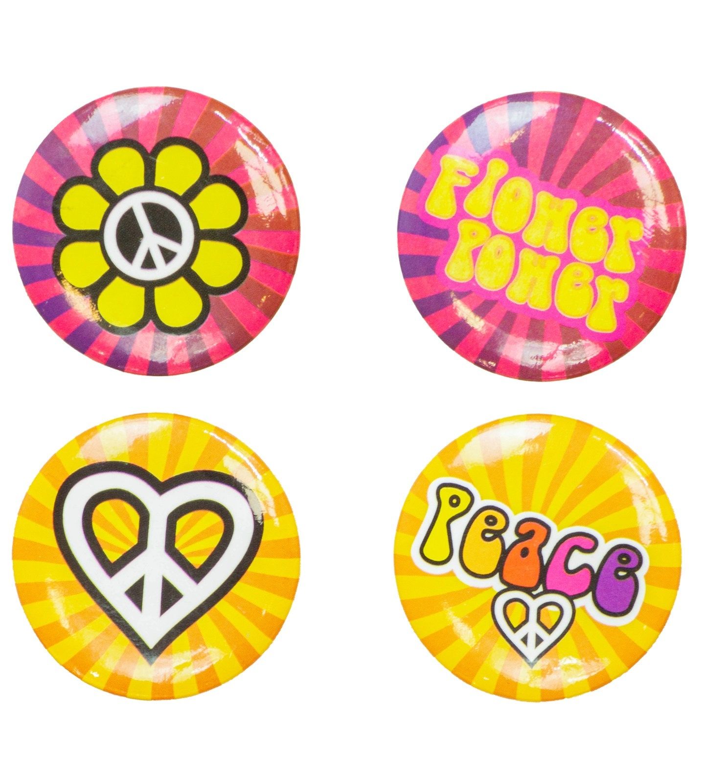 4 Hippie Buttons