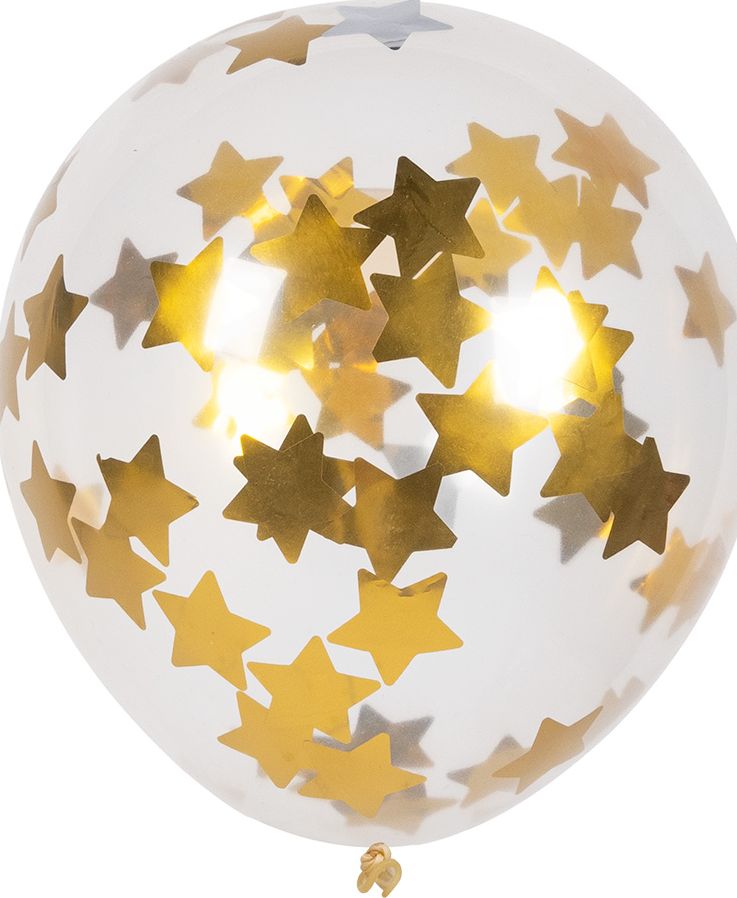 5 Gouden Sterren Confettiballonnen