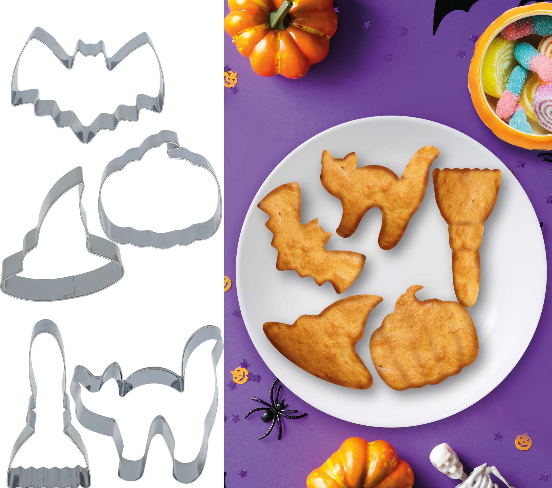 5 koekjes uitsteekvormen halloween figuren
