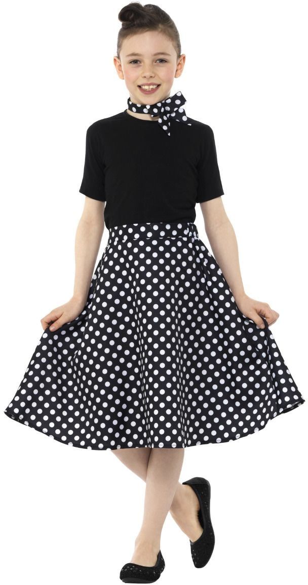 50s polka dot rok zwart