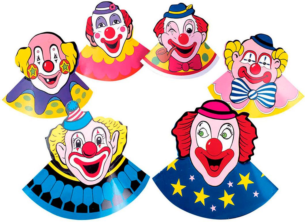 6 clown hoedjes