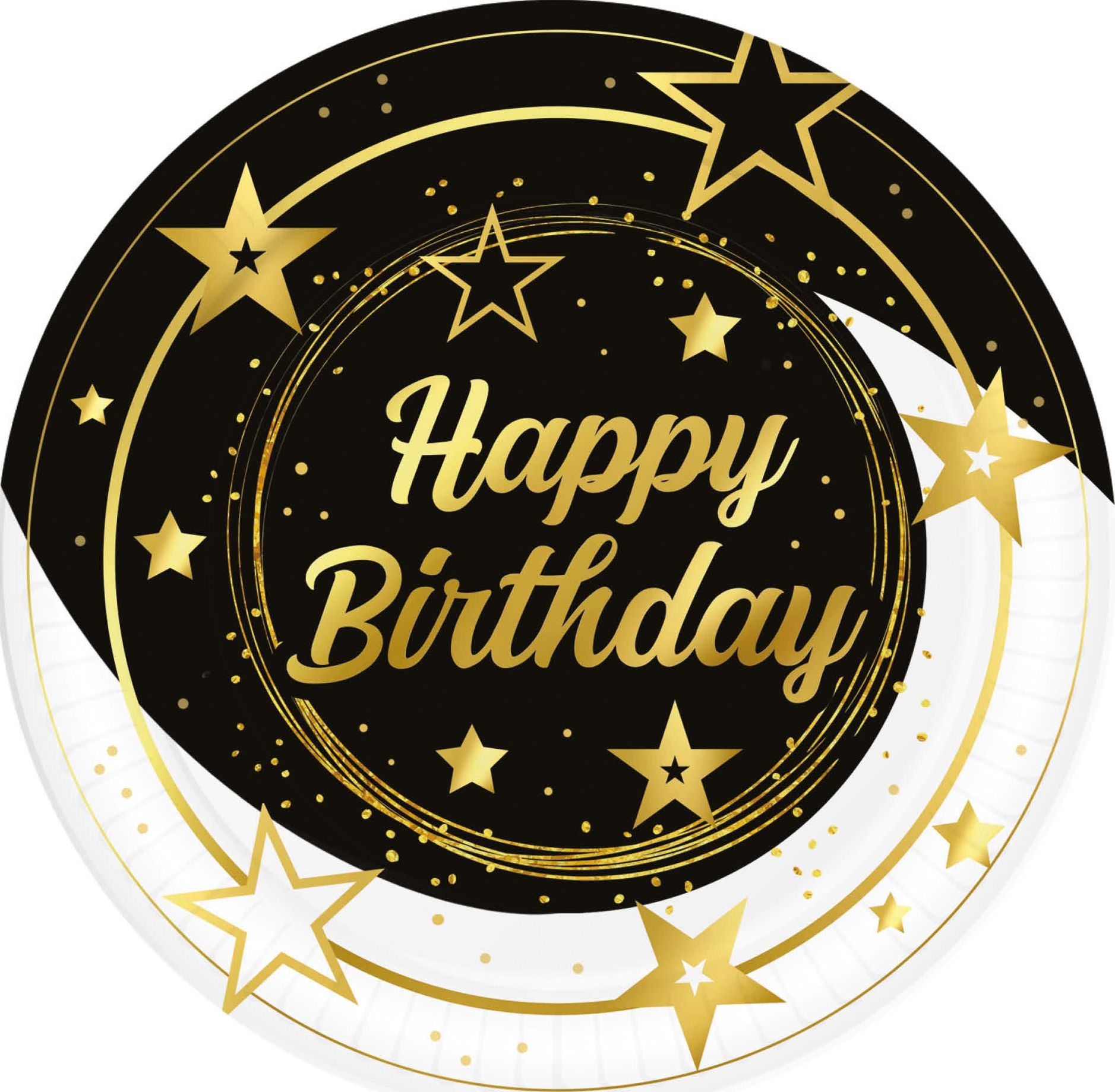 6 eetborden "Happy Birthday"
