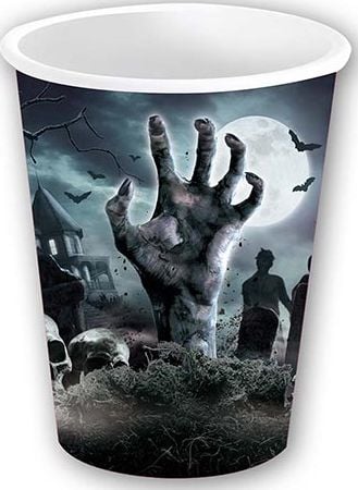 6 papieren drinkbekers kerkhof 240 ml halloween