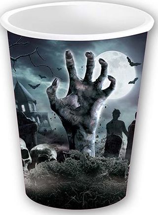 6 papieren drinkbekers kerkhof 355 ml halloween
