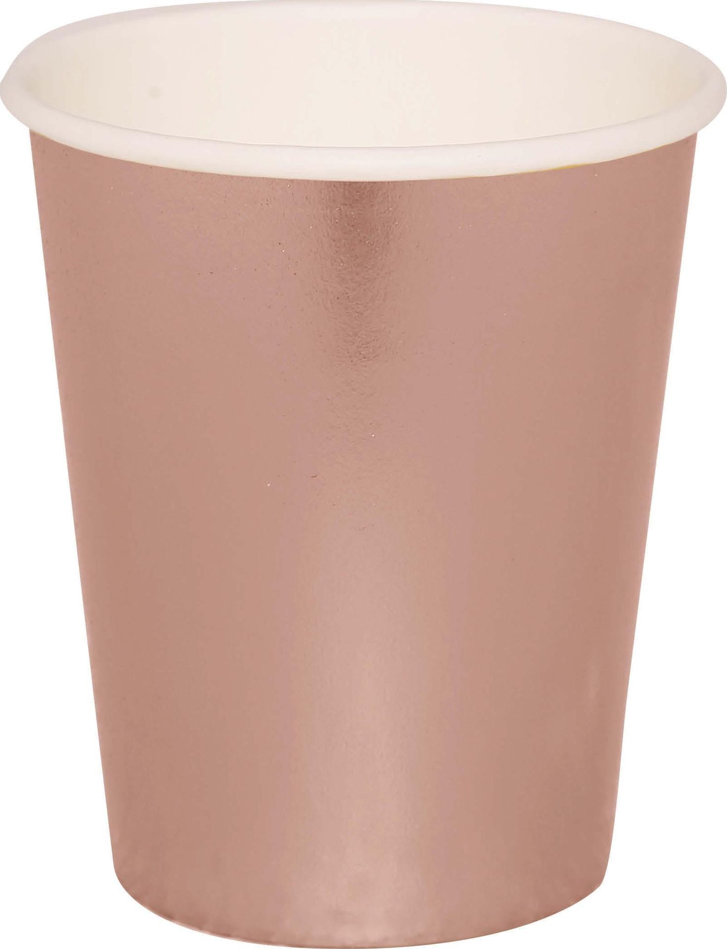 6 papieren drinkbekers roségoud 240 ml