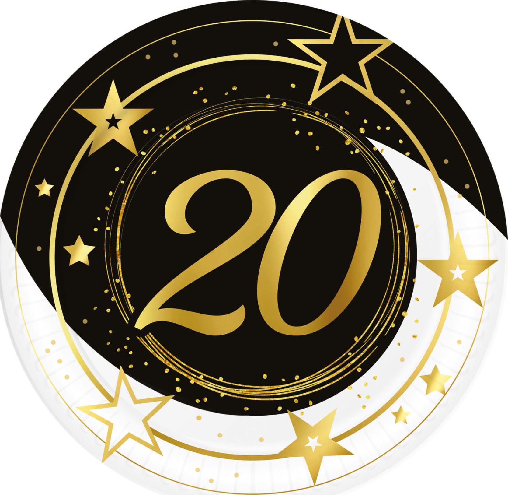 6 papieren eetborden 20 jaar