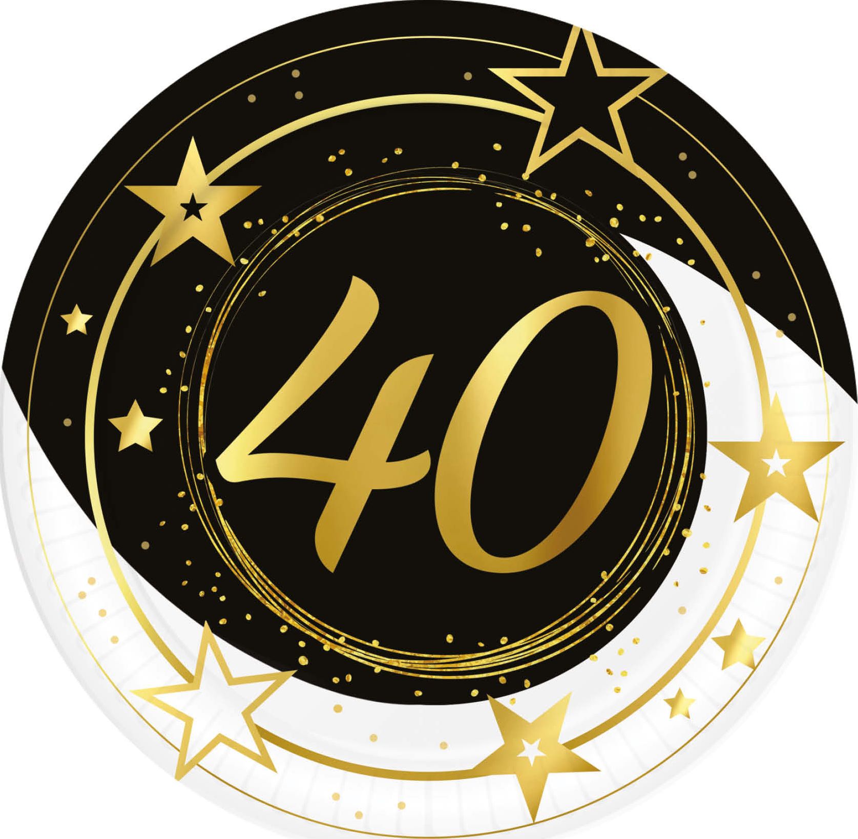 6 papieren eetborden 40 jaar