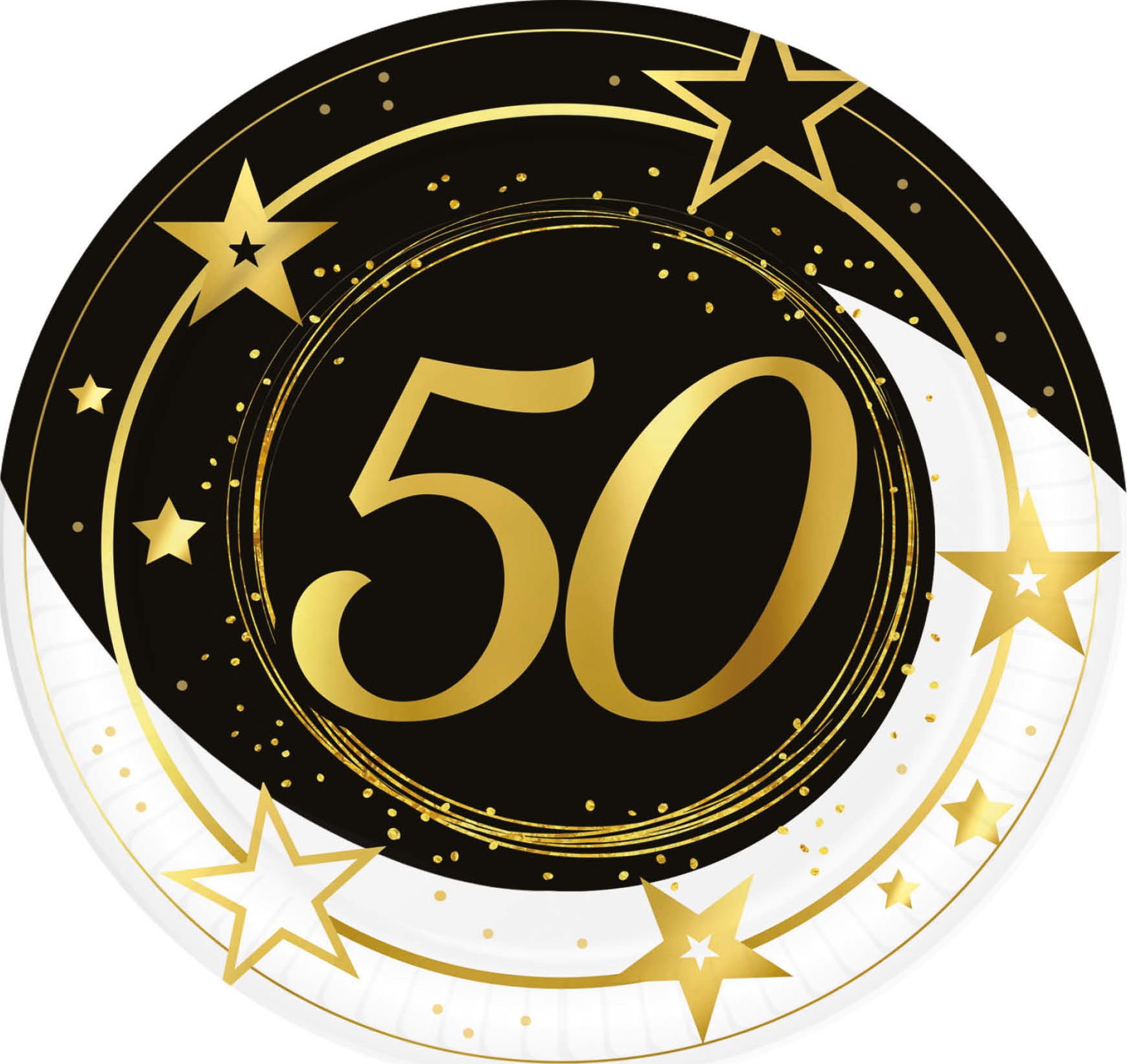 6 papieren eetborden 50 jaar
