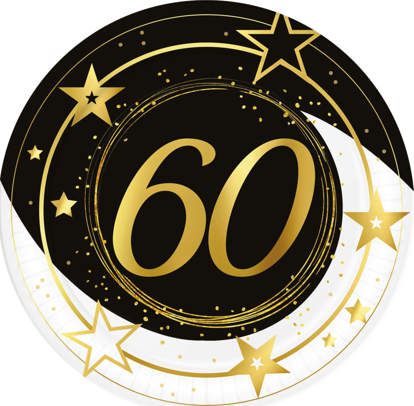 6 papieren eetborden 60 jaar