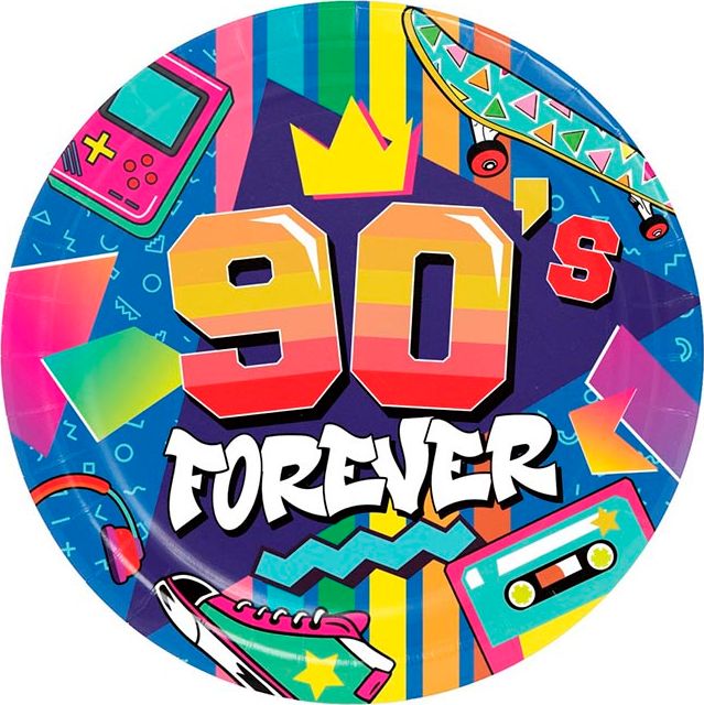 6 papieren eetborden 90's