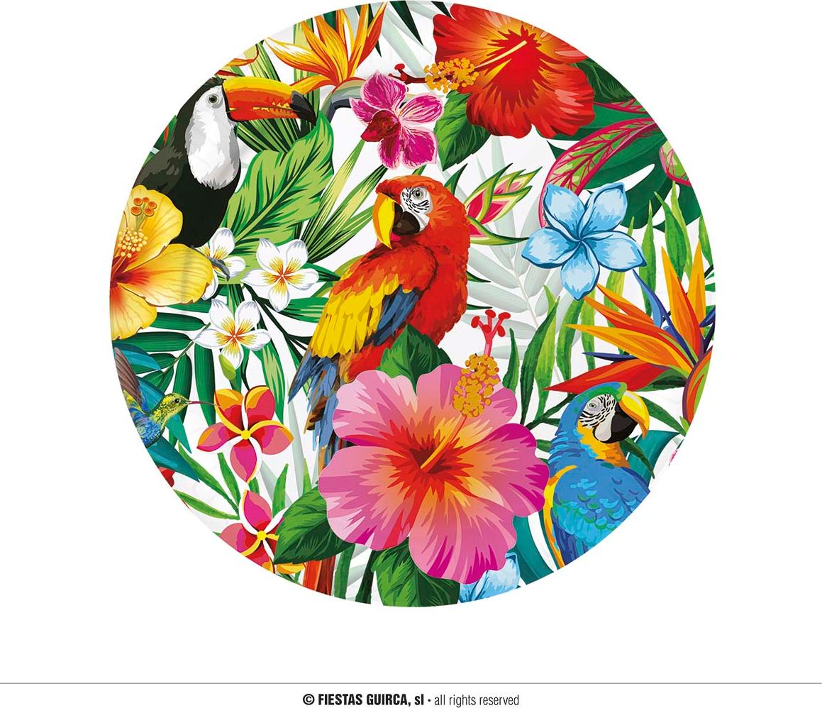 6 papieren eetborden Hawaii