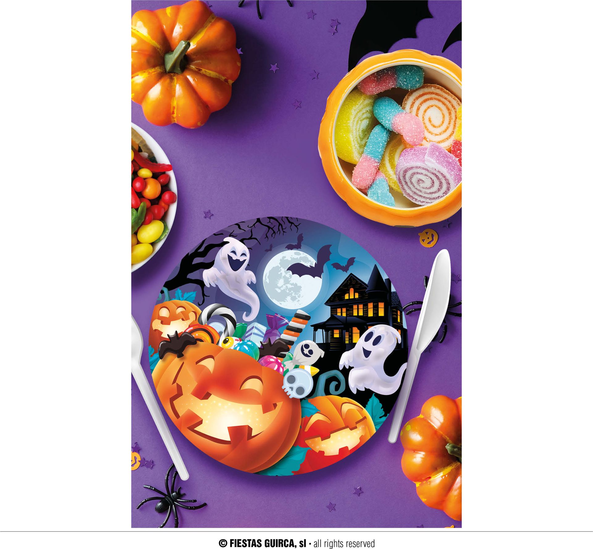 6 papieren eetborden vrolijke pompoen halloween